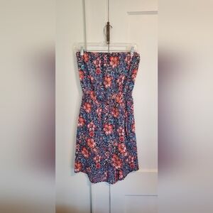 Express Floral Strapless Dress